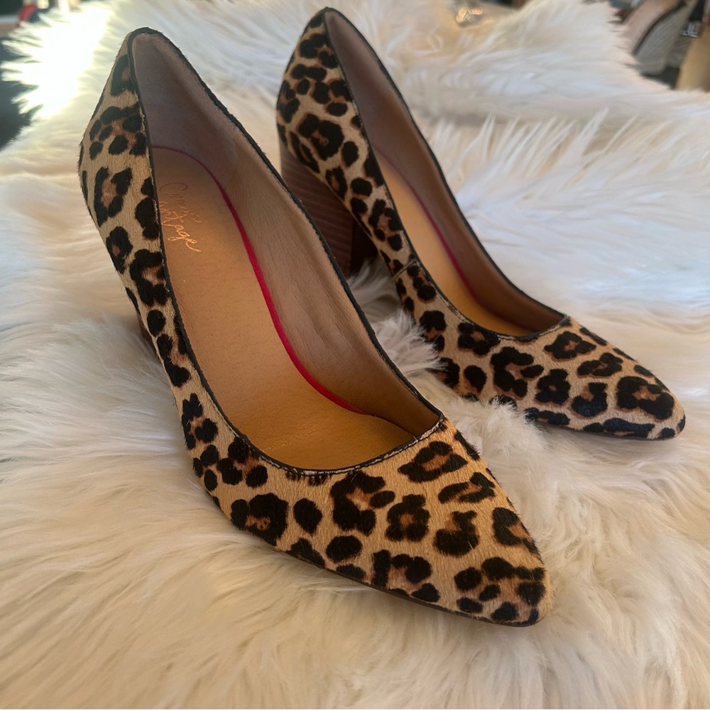 Crown Vintage Calf Hair Animal Print Heels